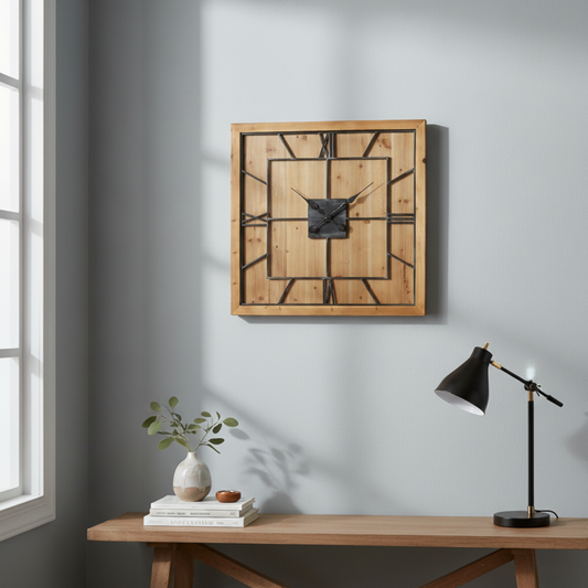 Williston Square Wooden Wall Clock