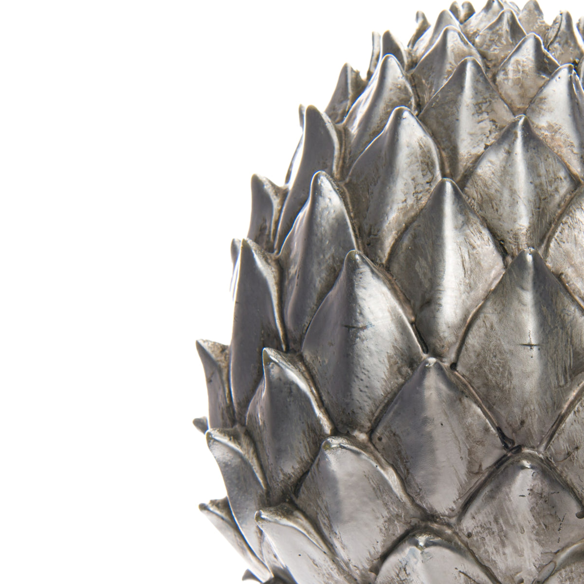 Large Silver Pinecone Finial Decorative Ornament