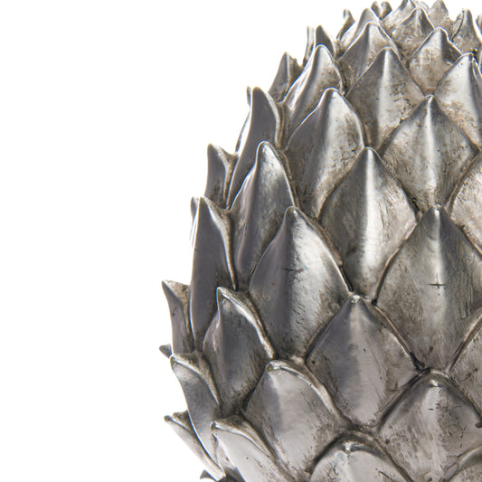 Large Silver Pinecone Finial Decorative Ornament