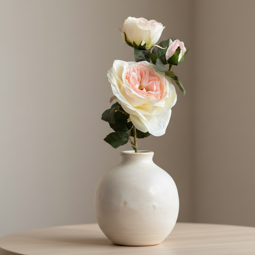 The Natural Garden Collection Pink Charity Rose Artificial Flower