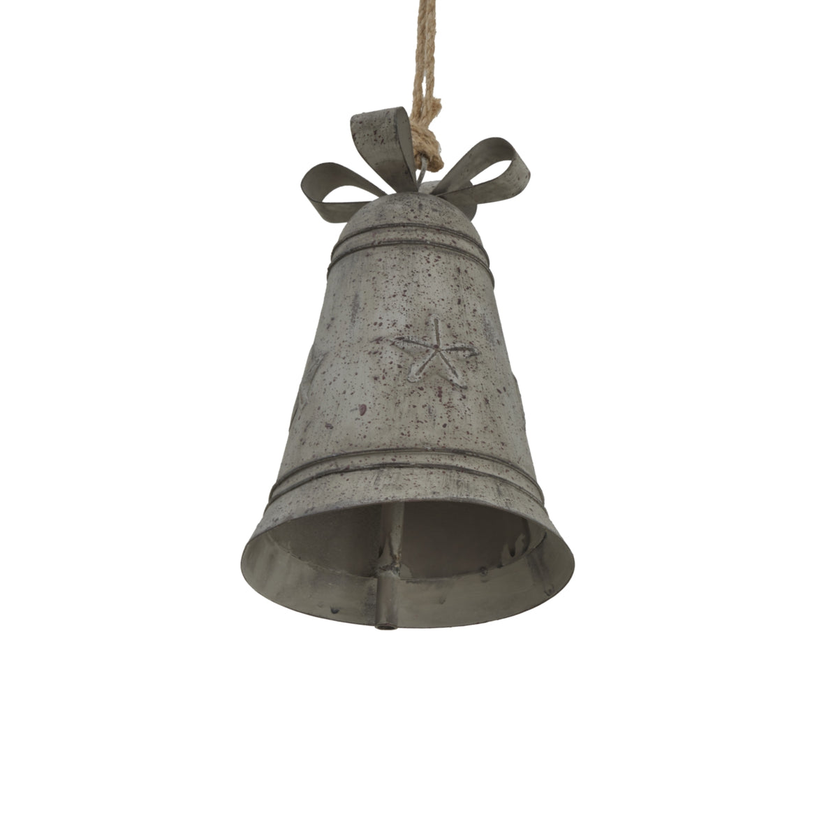 Rustic Metal Hanging Bell With Bow