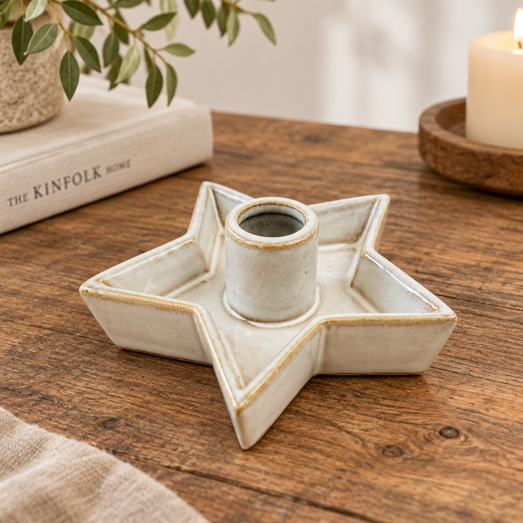 Alora Ceramic Star Candle Holder