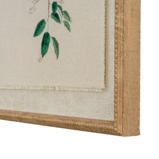 Flora & Fauna Collection Chickadees On Linen In Beaded Frame