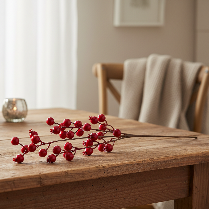 Festive Berry Branch Spray Artificial Flower Stem