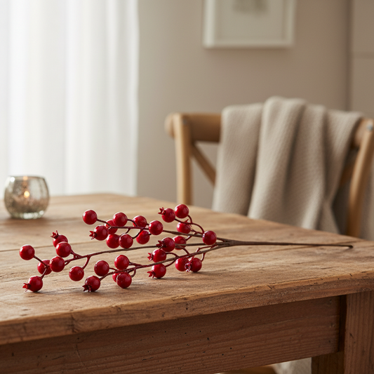Festive Berry Branch Spray Artificial Flower Stem