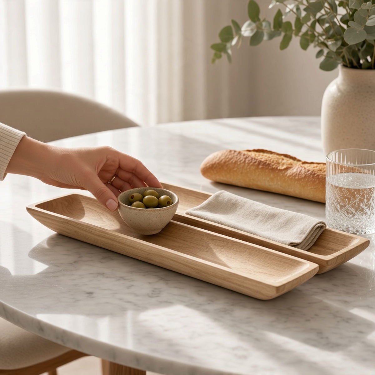 Set Of 2 Artisan Rectangular Trays