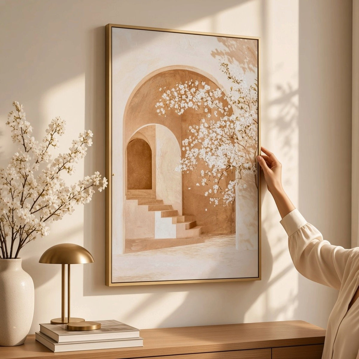 Milos Handpainted Canvas in Frame