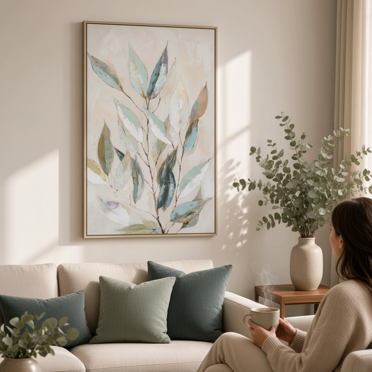 Willow Light Handpainted Canvas in Frame