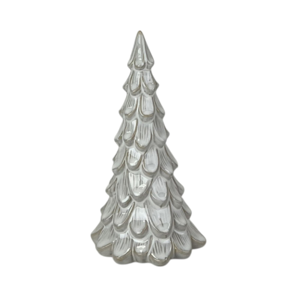 Glazed Ceramic Tree Ornament with Textured Detail