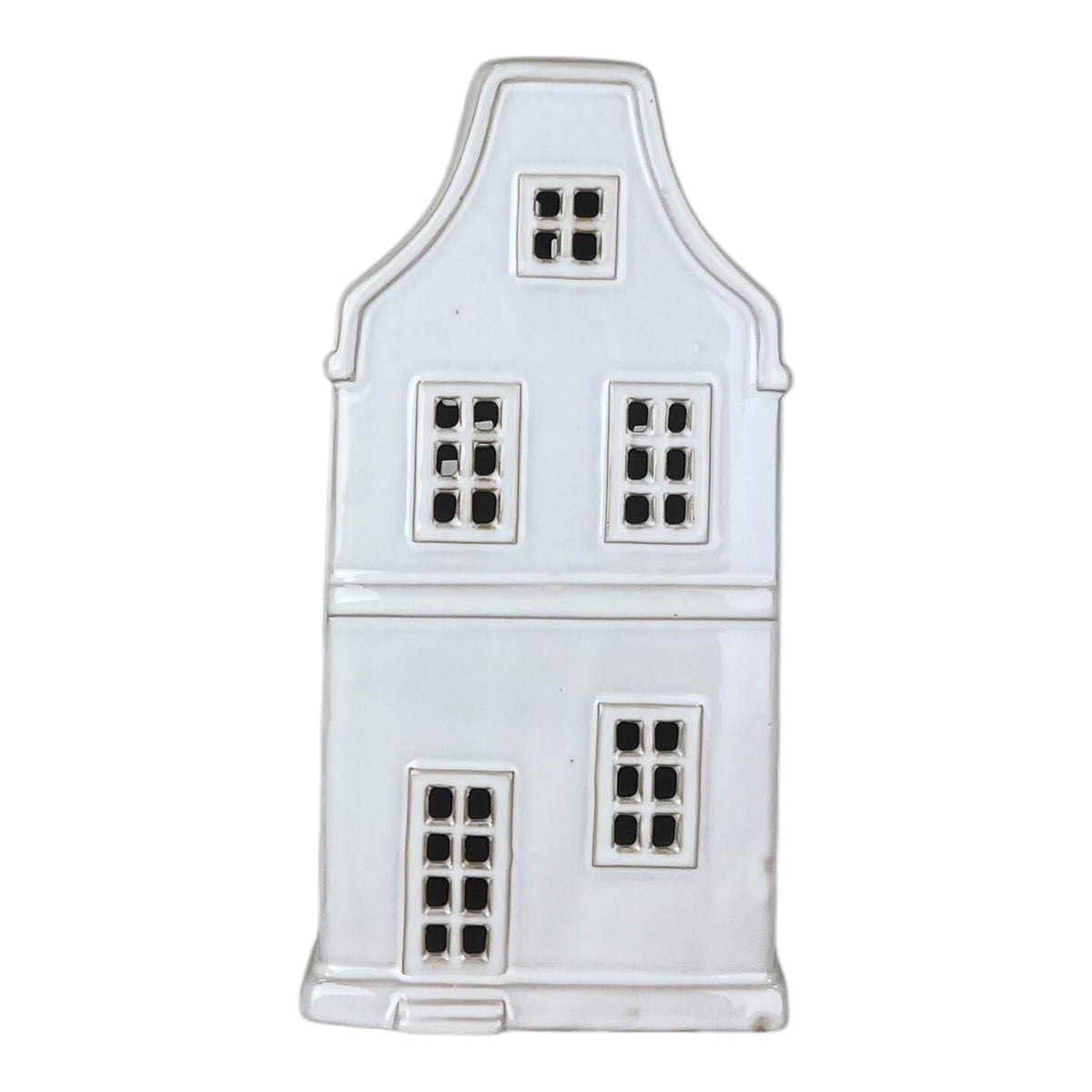 White Ceramic House Ornament with LED (19.5cm)
