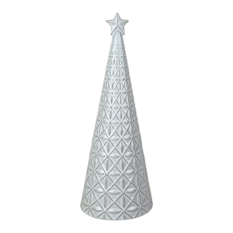 Glazed Ceramic Tree Ornament with Textured Detail L11xD11xH29.2cm