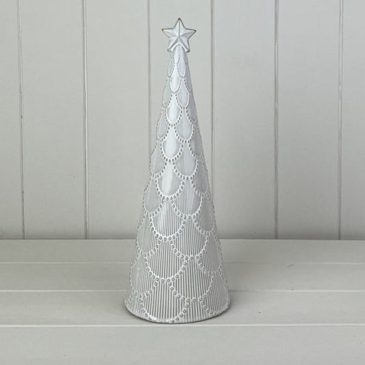 Glazed Ceramic Tree Ornament with Textured Detail