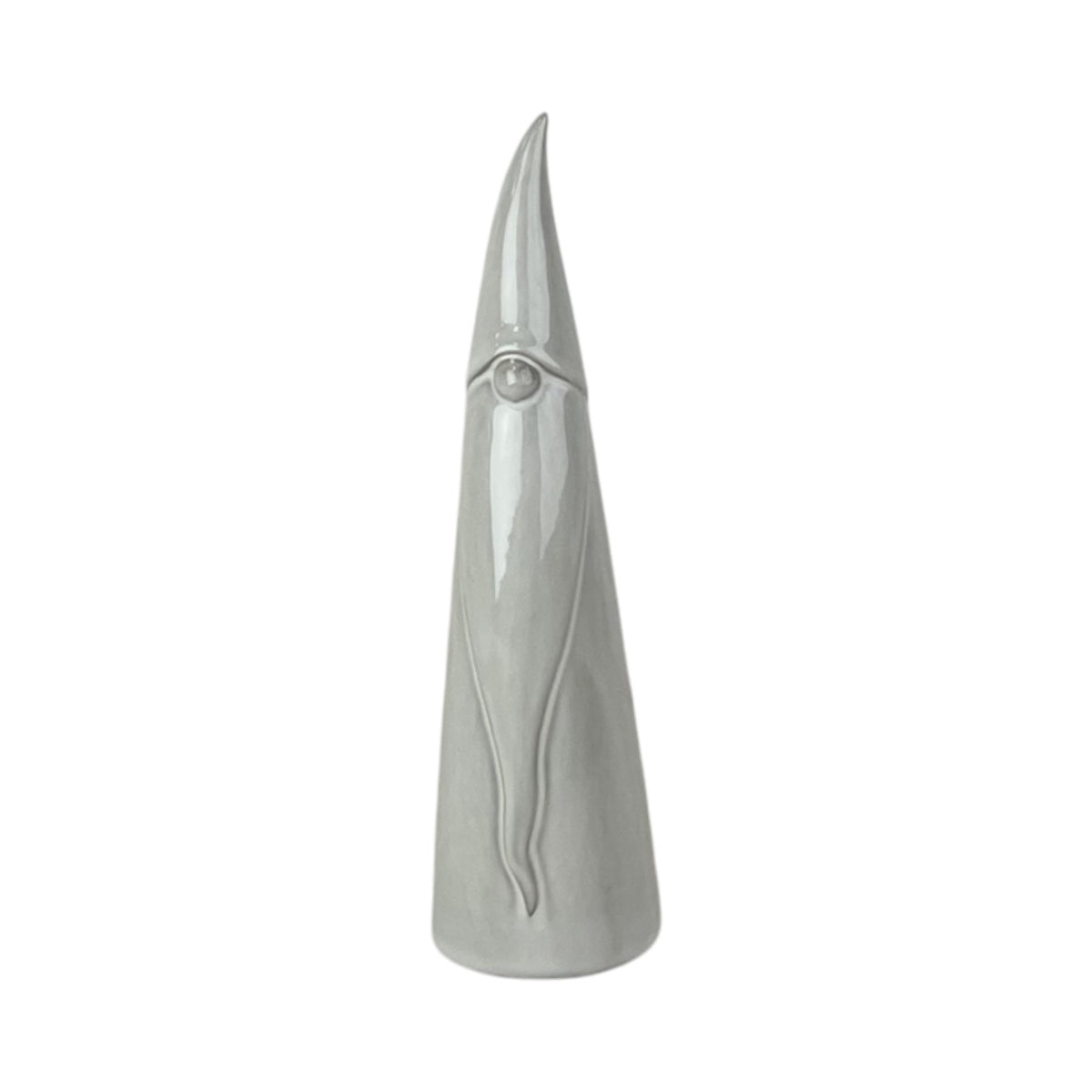 Glazed Ceramic Tall Gonk Ornament with Textured Detail