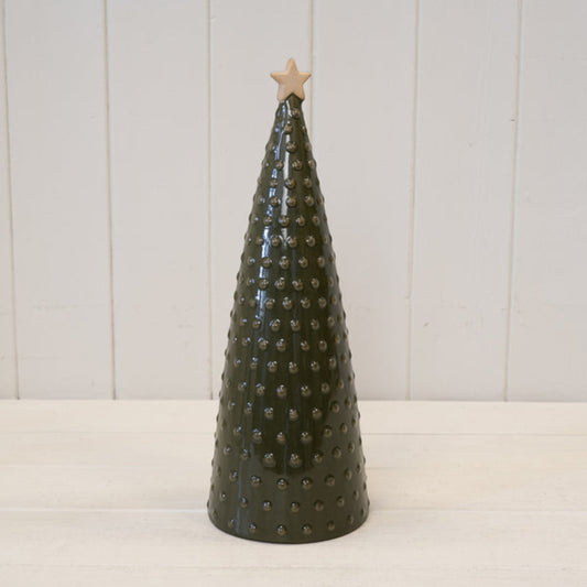 Ceramic Green Pimpled Christmas Tree Large