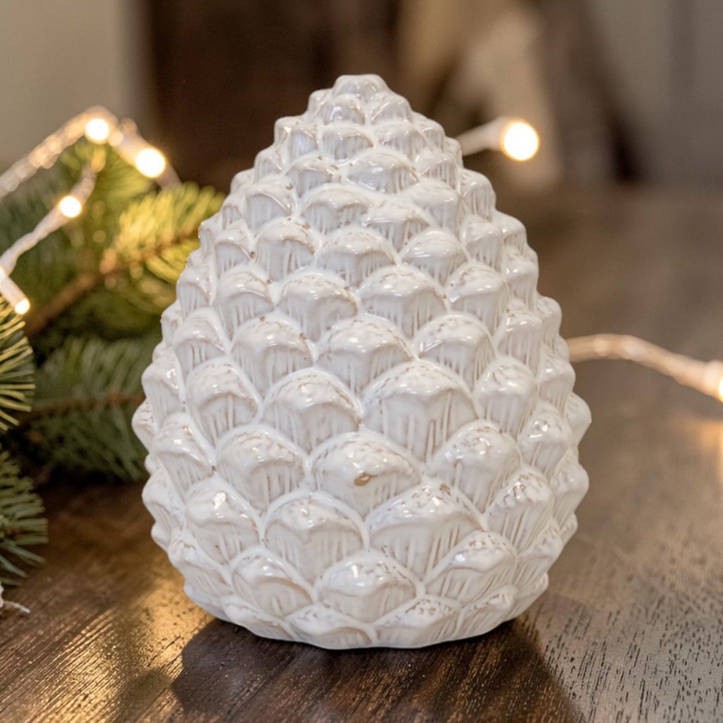 Ceramic Natural Pinecone Decoration Large