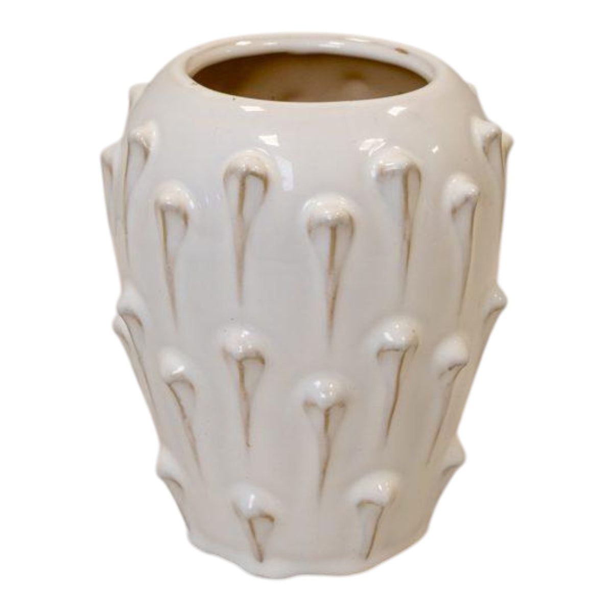 Small Cream Ceramic Bobble Vase