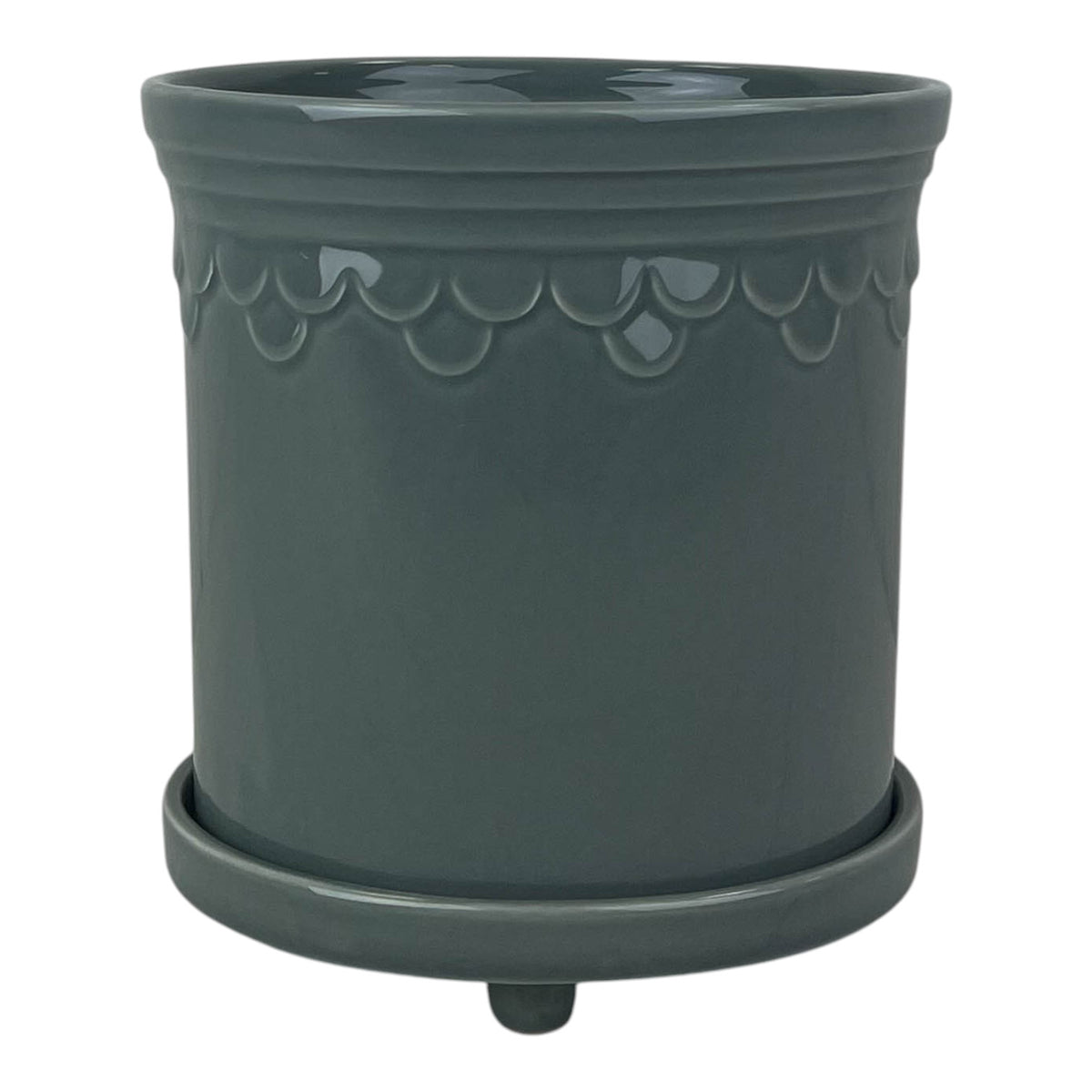Grey Saucer Pot