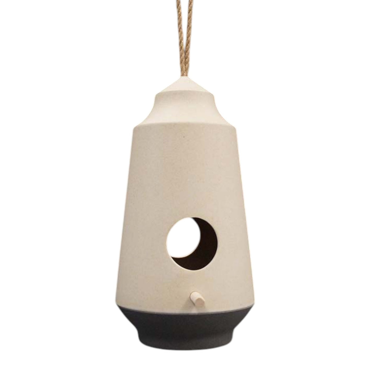 Earthy Natural/Anthracite Bamboo 2-Tone Hanging Birdhouse Weight-