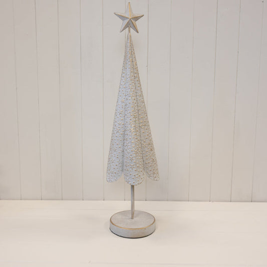 Off White Metal Tree with Brushed Gold Stars 57cm
