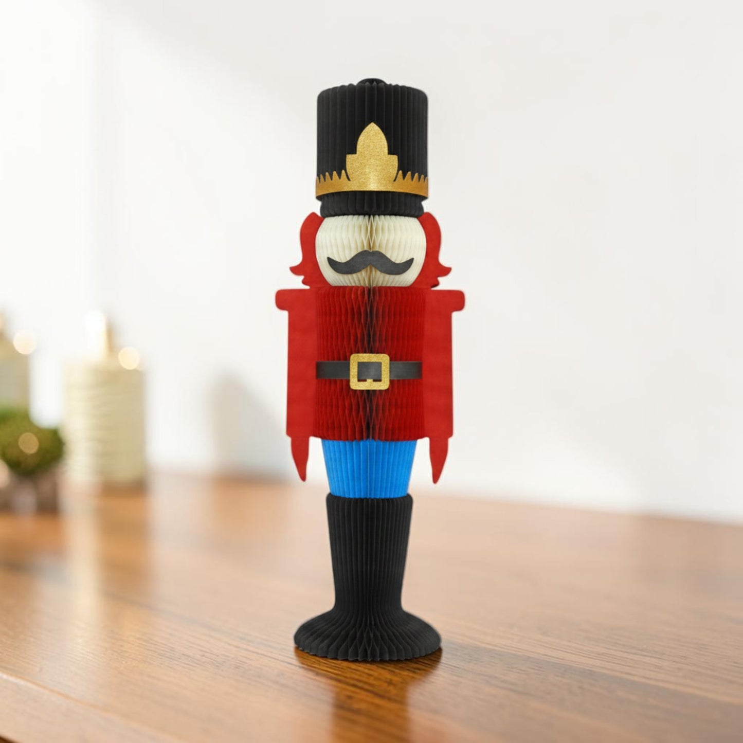 Paper Nutcracker in Traditional Colours with Magnet closings