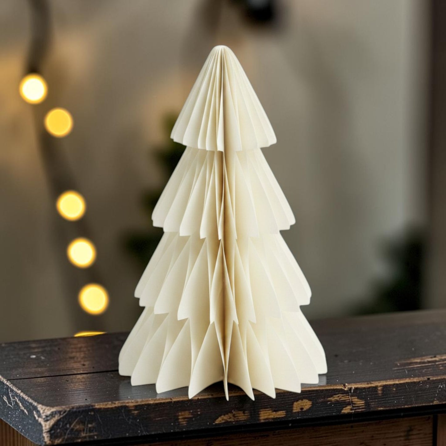 Set of 3 Winter White Paper Christmas Trees 20cm