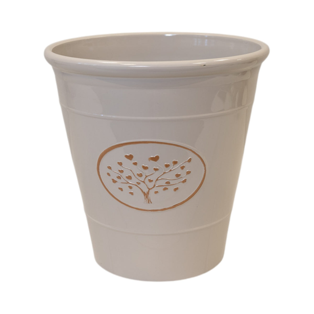 Cream Round Love Heart Tree Recycled Plastic Planter 13LTR