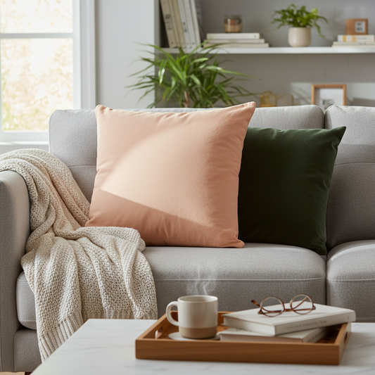 Handmade Plain Cotton Cushion with Filling 45cm