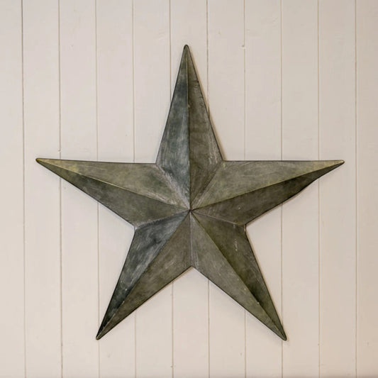 Extra Large Natural Grey Metal Star Decoration 74cm