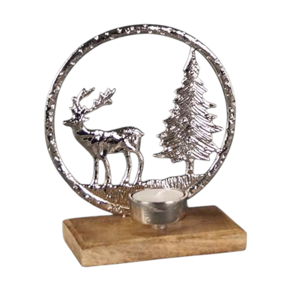 Metal Reindeer Scene Tealight