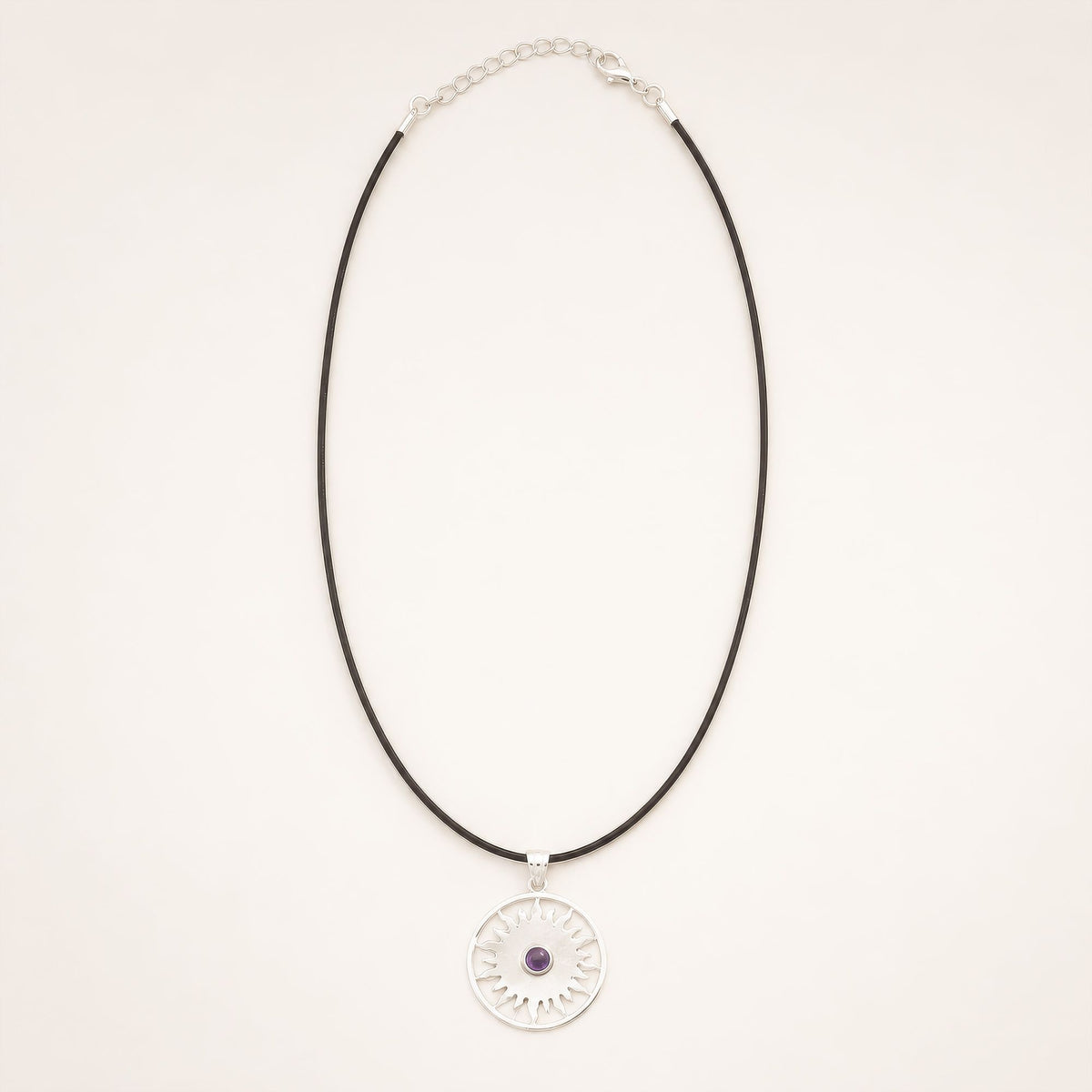 Silver Plated (45cm Cord)- Sun Worship Amethyst