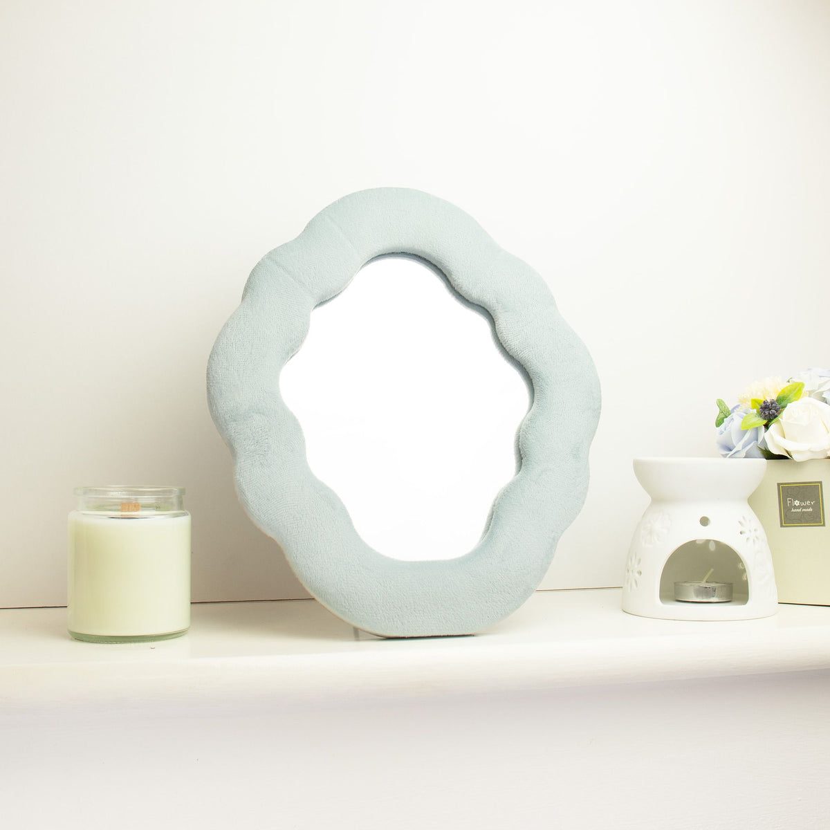 Soft Squiggly Mirror Cloud Cloud Blue (28x24x2.3cm)