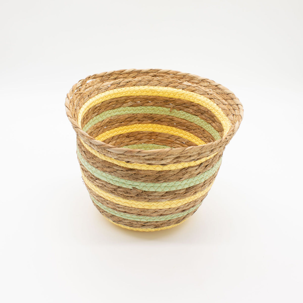 Seagrass & Straw Vase Shaped Baskets - Natural Yellow & Green - Set of 10