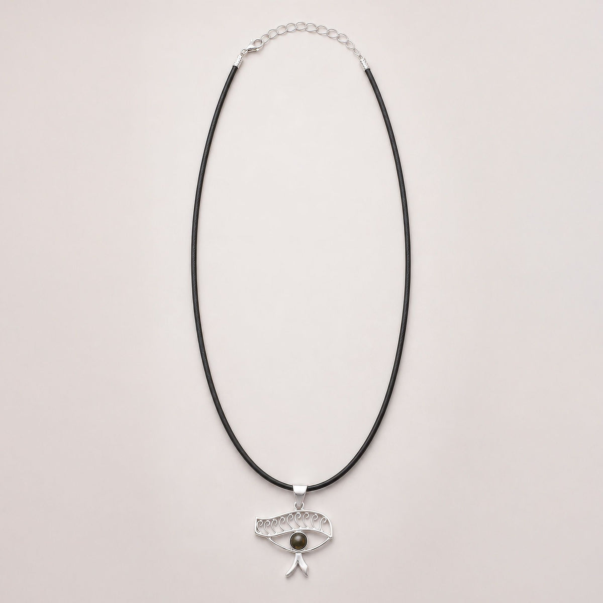 Silver Plated (45cm Cord)- Cleopatra Eye - Iolite