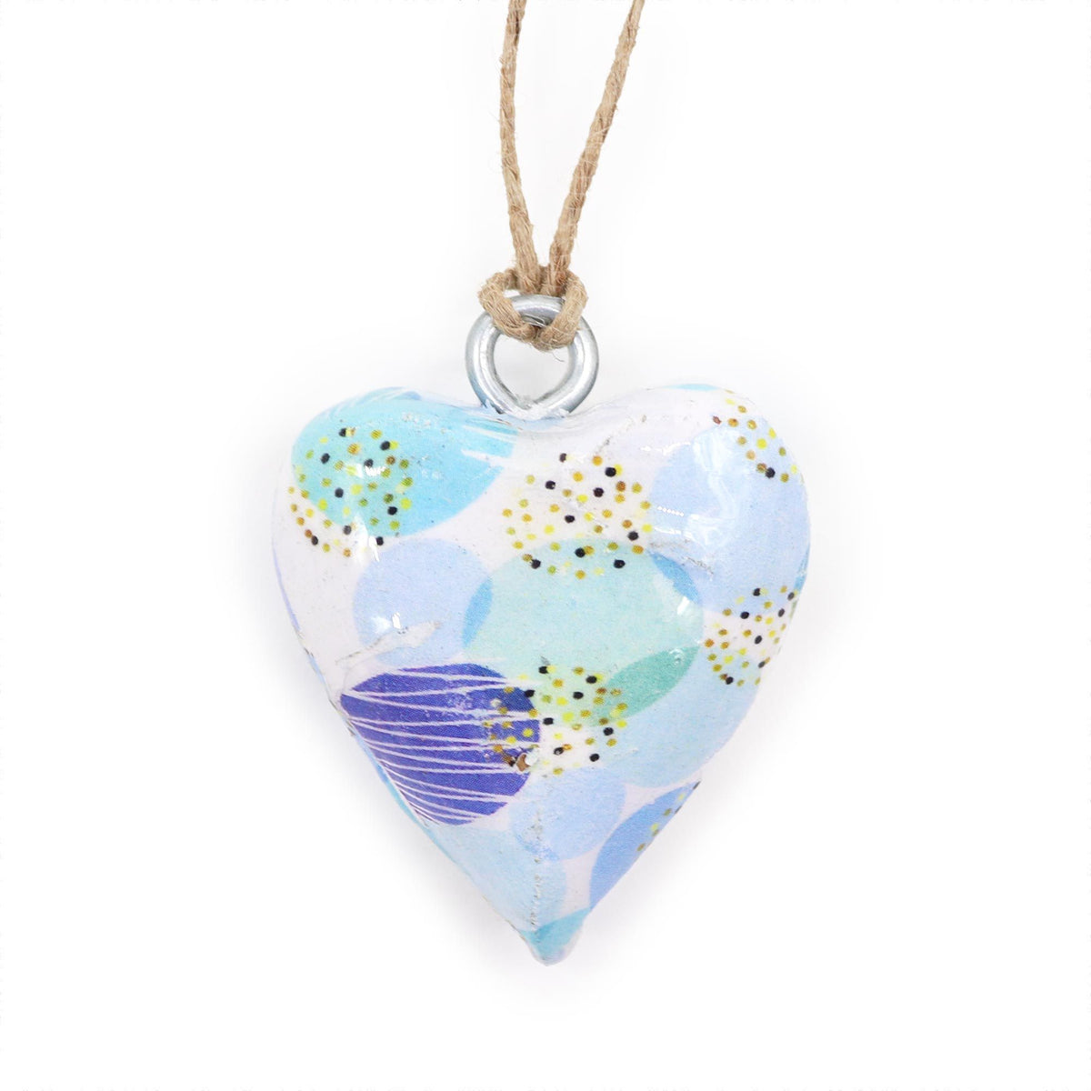 Decor Wood Heart - Blue Abstract