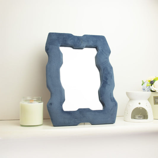 Soft Squiggly Mirror Chunky Frame Royal Blue (30.5x22.5x2.3cm)