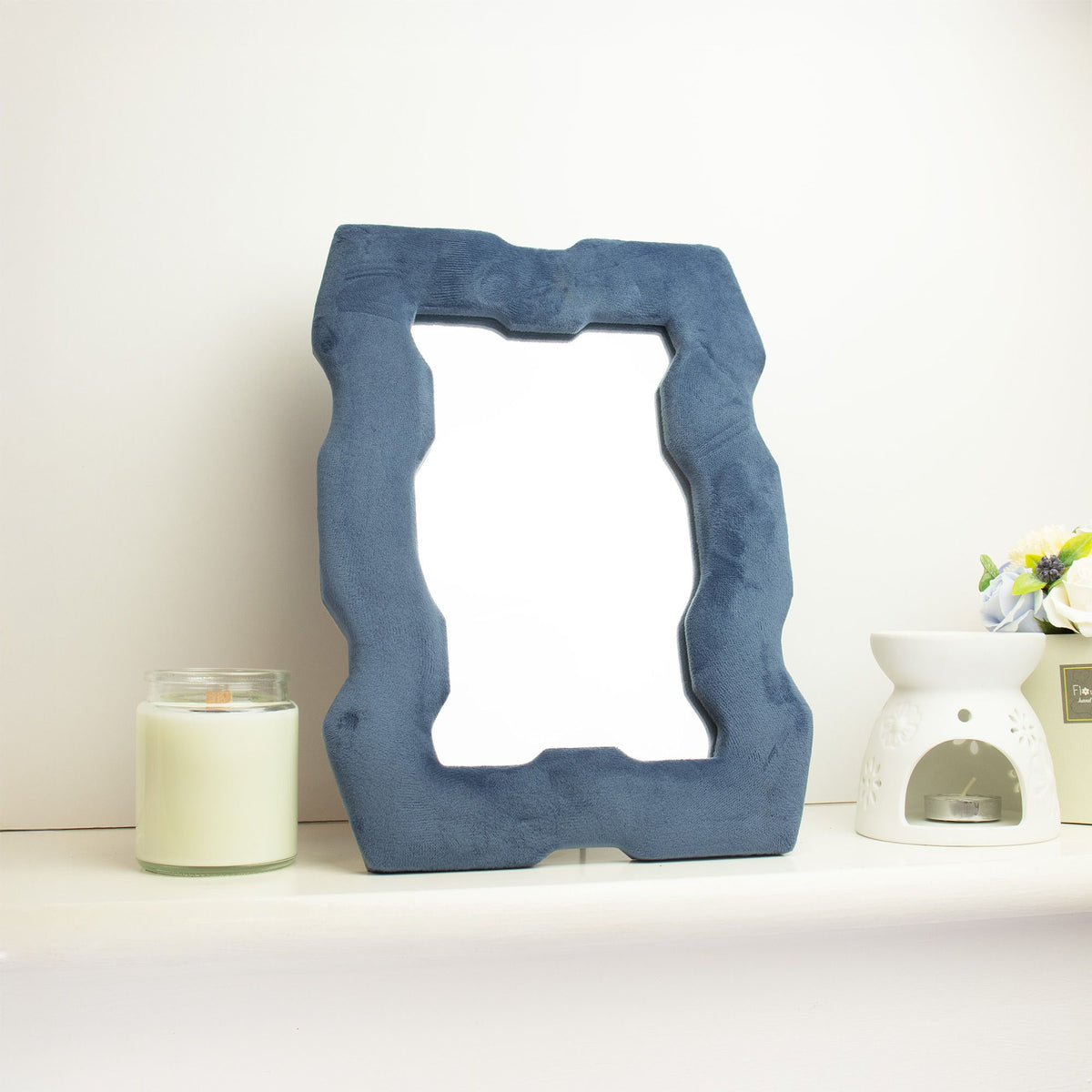 Soft Squiggly Mirror Chunky Frame Royal Blue (30.5x22.5x2.3cm)