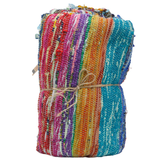 155 x 90cm Luxury Rag Rug - Blue