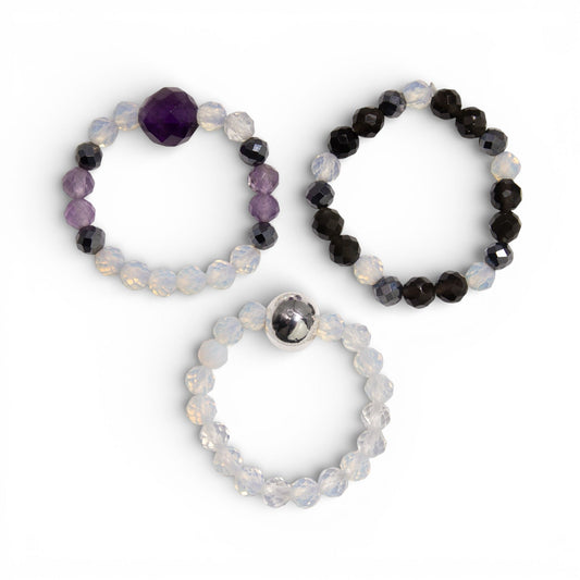 Gemstone Ring Set - Full Moon