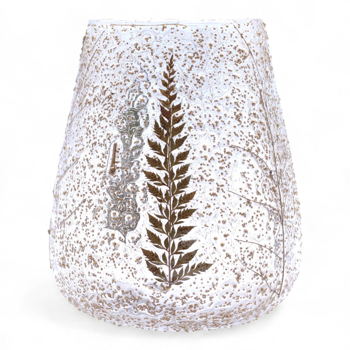 Natural Floral Glass - Large Bowl Candle Holder - Pino - (15X12cm)