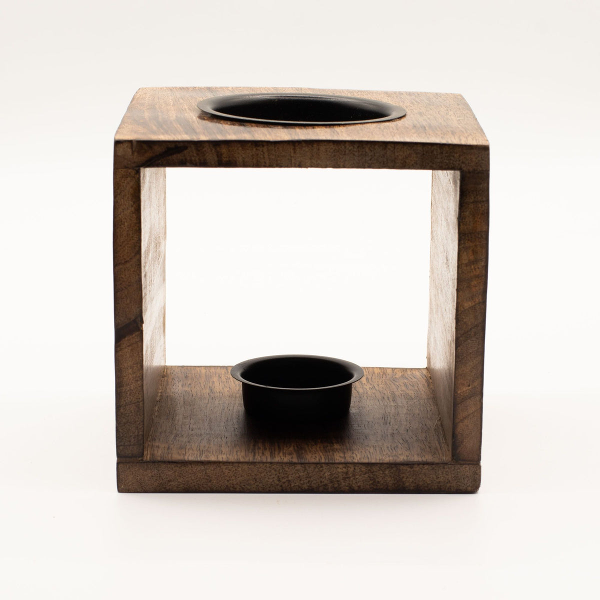 Large Square Mango Wood Oil Burner - Tree of Life