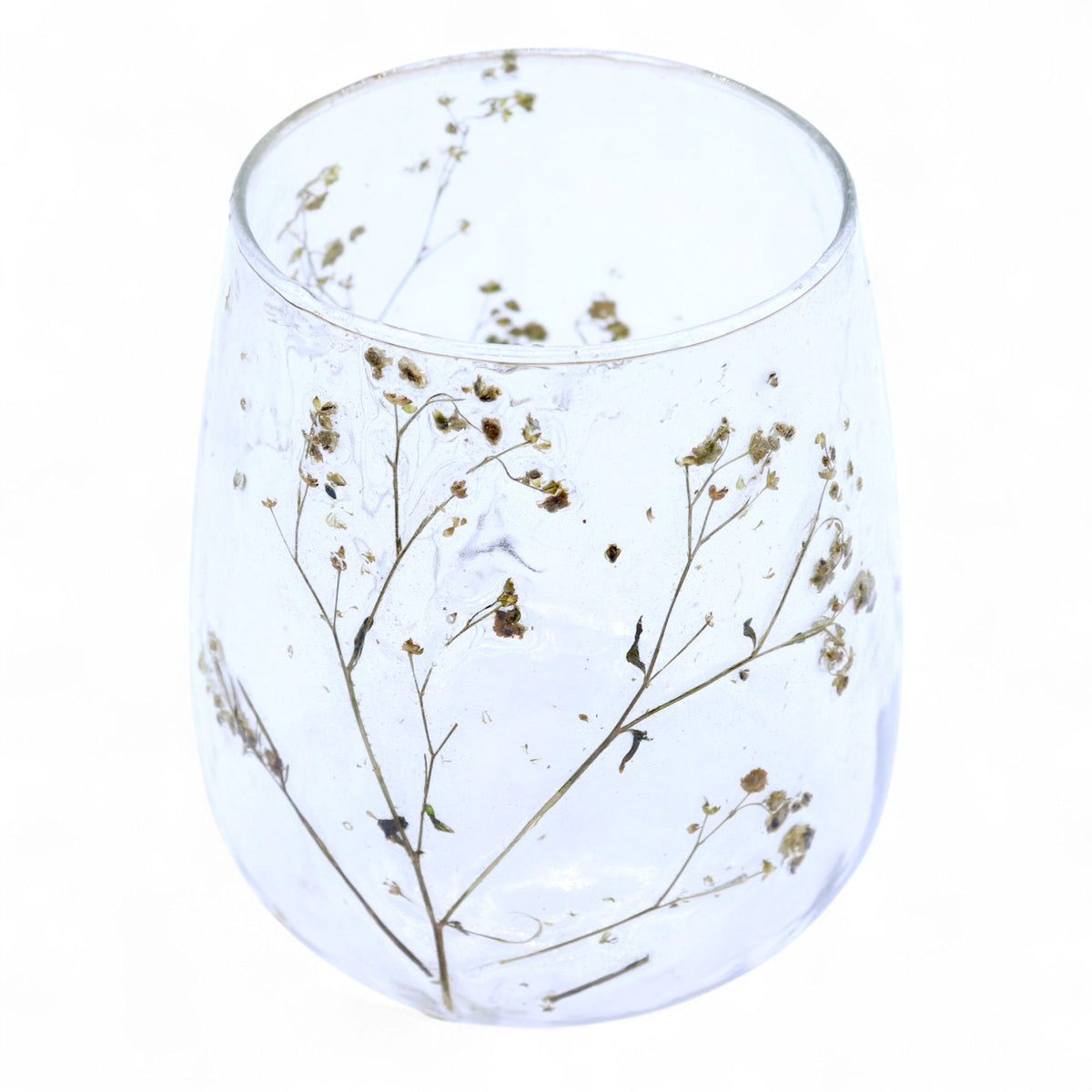 Natural Floral Glass - Vase Candle Holder - Margarita - (12X11cm)