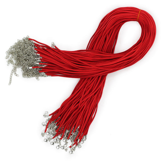 Faux Leather Pendant Cord - 2.5mm x 55cm - Red A057