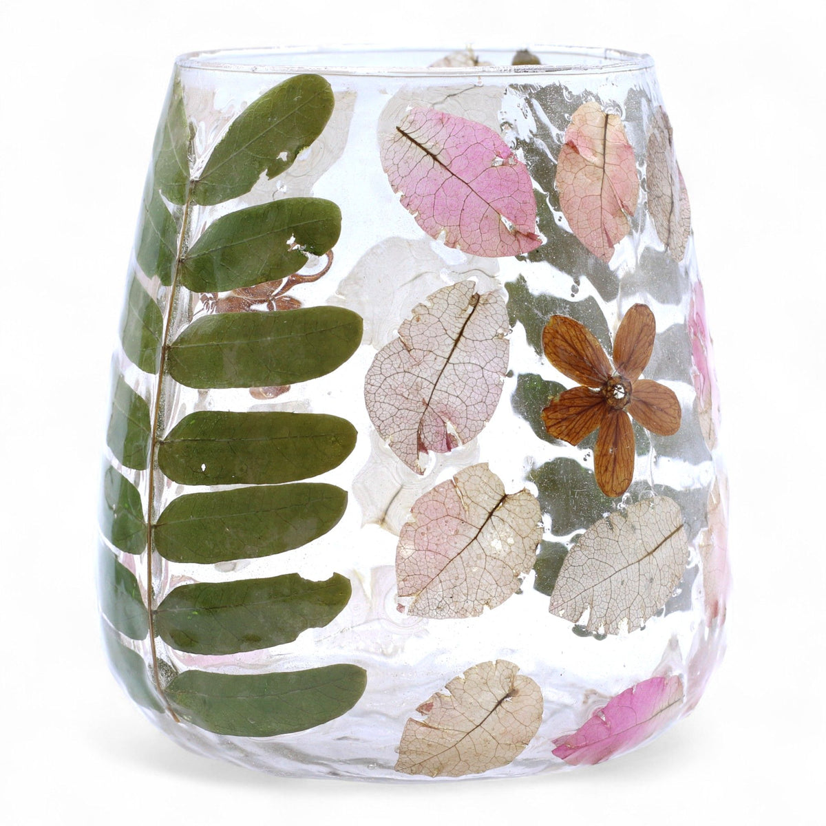 Natural Floral Glass - Vase Candle Holder - Primavera - (12x11cm)