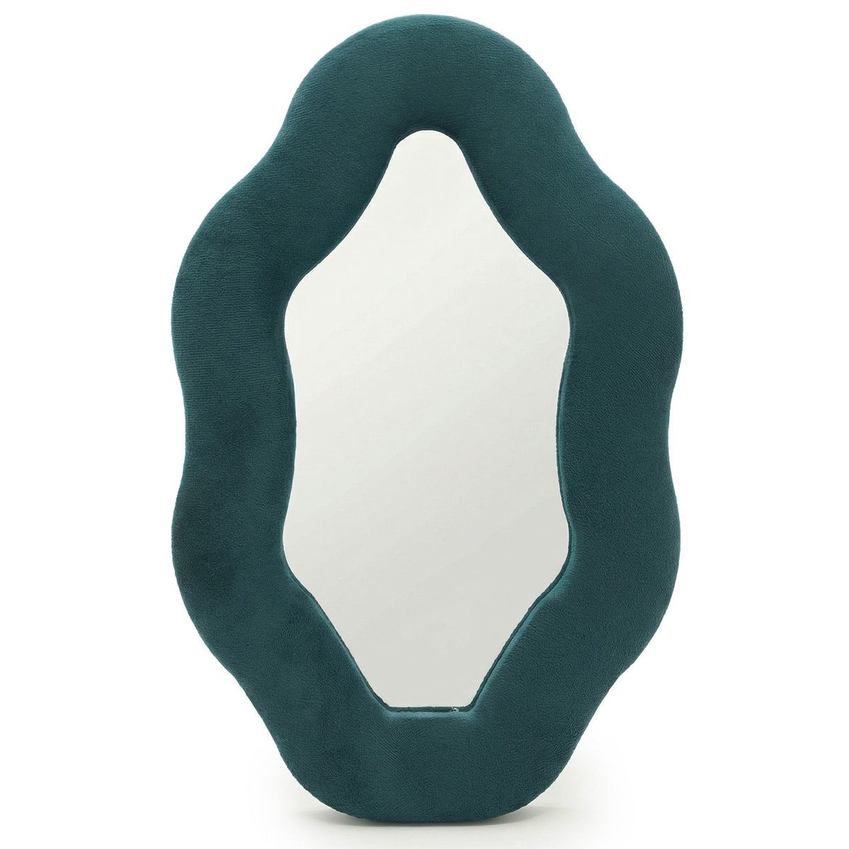 Soft Squiggly Mirror Oval Pebble Royal Teal (20.5x32.5x2.3cm)