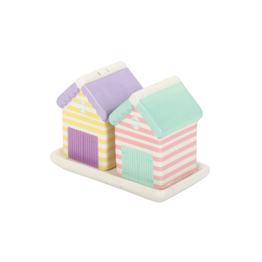 Pastel Beach Hut Salt and Pepper Shakers