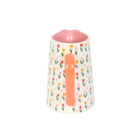 Tulip Print Ceramic Flower Jug