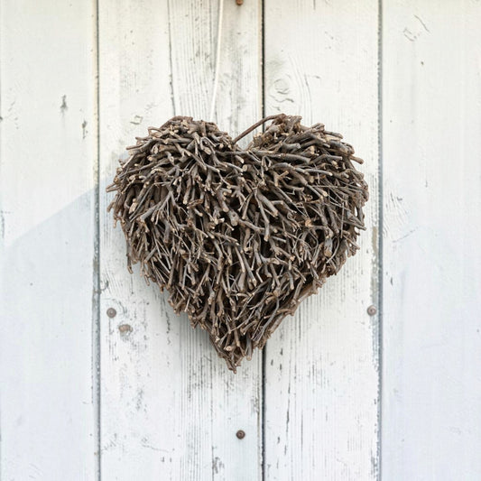 Natural Tea Branch Heart Decoration 45cm