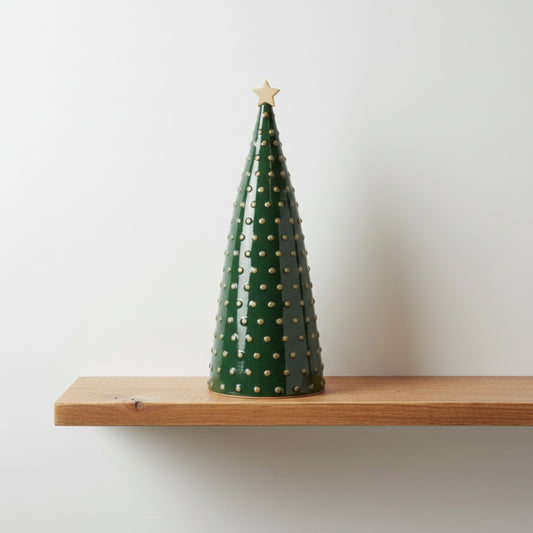 Ceramic Green Pimpled Christmas Tree Medium