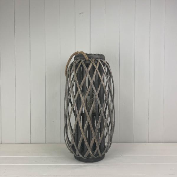 Grey Wicker Lantern 50 cm