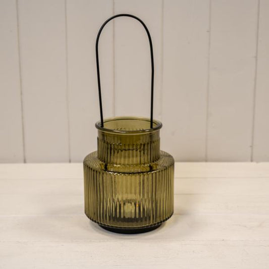 olive green candle holder large H28cm Dia13cm